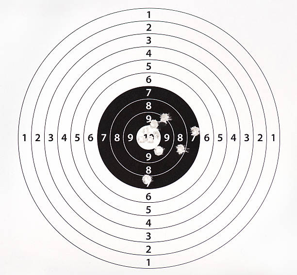 과녁 운영기준 - bullet hole target target shooting bulls eye 뉴스 사진 이미지