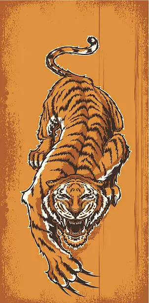 Vector illustration of Crouching Tiger