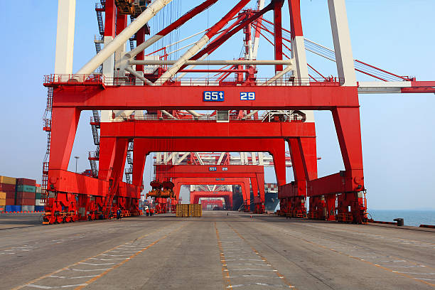 container terminal stock photo