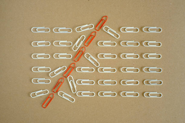 business concept,disruption,challenge,transformation,innovation,flat lay with paper clips,free copy space