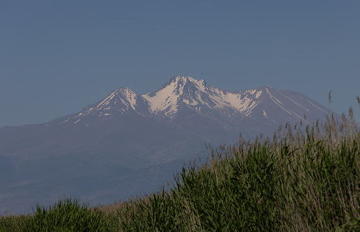 Erciyes Mountain View with blue sky.