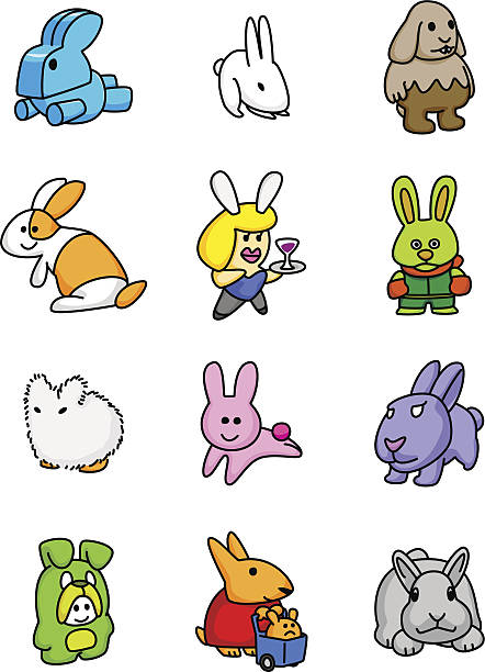 Rabbit Mascots vector art illustration