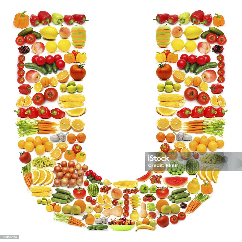 Alphabet fait de nombreux fruits et légumes - Photo de Baie - Partie d'une plante libre de droits