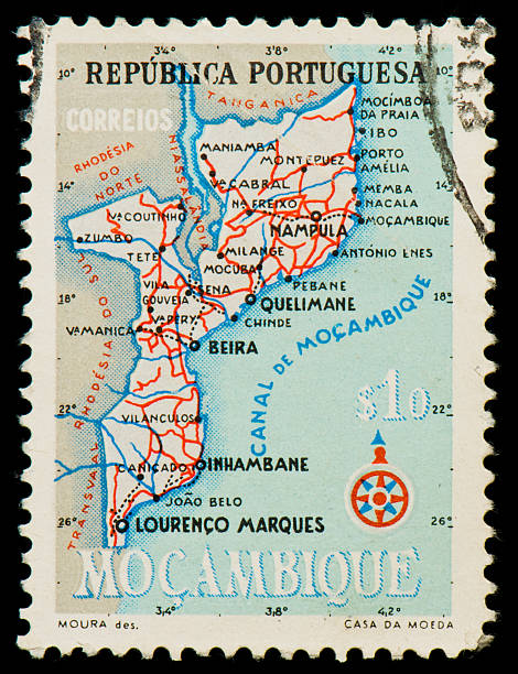 istock Mozambique's postage stamp with country's map 153637064