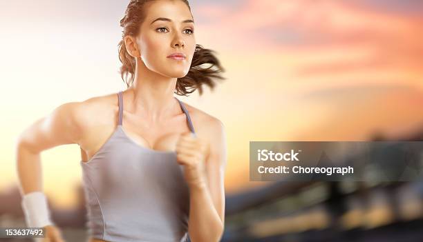 Girl In Sport Stock Photo - Download Image Now - One Woman Only, Sunset, Women