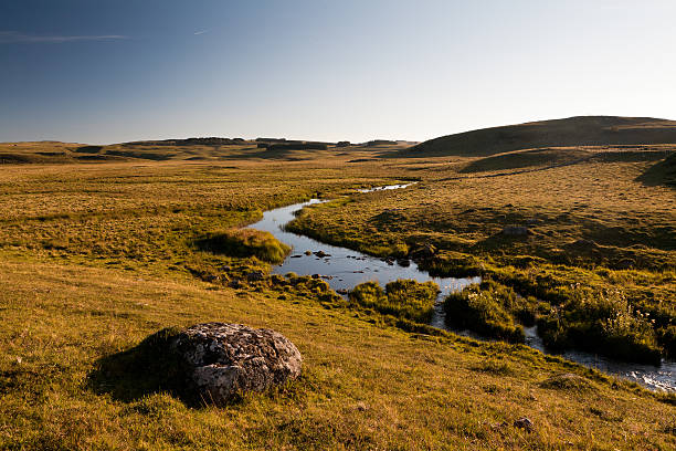 Landscape of Aubrac in Lozere stock photo