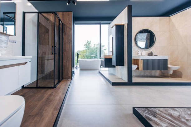 istock Bathrooms equipment in showroom 1536398073