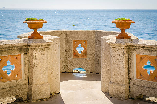 istock Adriatic sea from a balcony under the Miramare castle 153640290