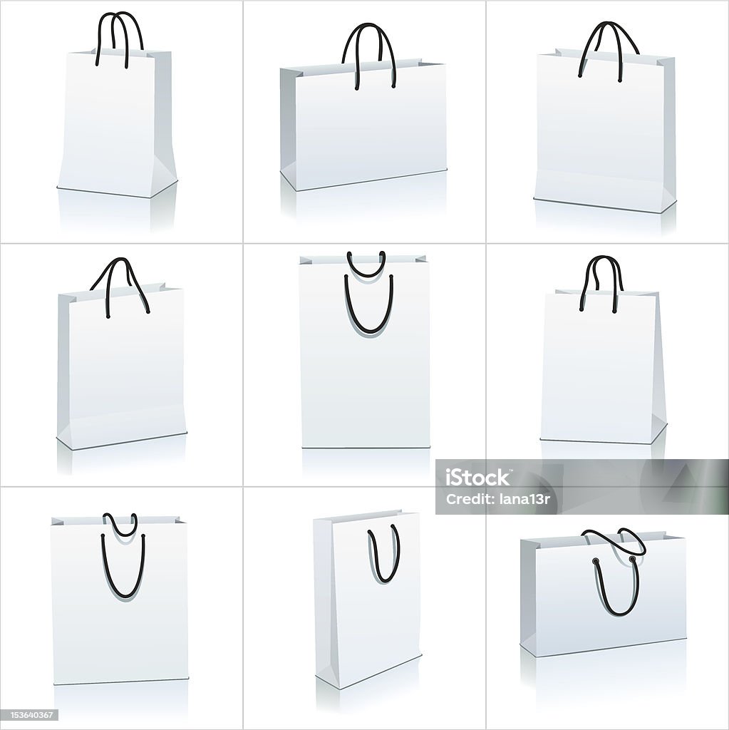 Набор сумка для покупок - Векторная графика Белый фон роялти-фри
