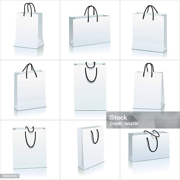 Набор Сумка Для Покупок — стоковая векторная графика и другие изображения на тему Белый фон - Белый фон, Векторная графика, Группа объектов