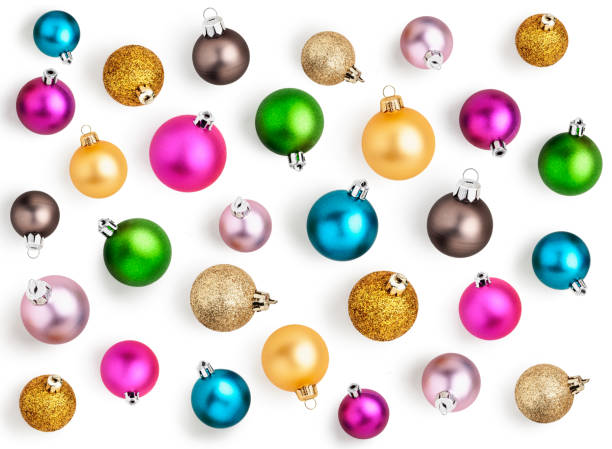 istock Colorful christmas balls isolated on white background 1536412825