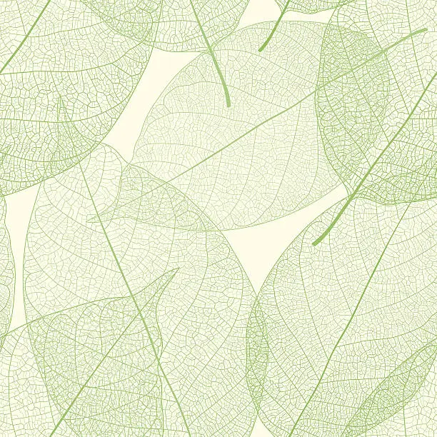 Vector illustration of Seamless green leaves pattern