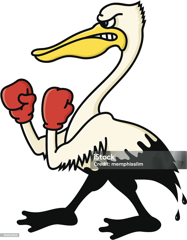Angry, aceite soleado Pelican - arte vectorial de Luchar libre de derechos