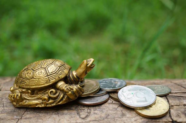 istock Turtle figurine with coins. Financial symbol. 1536465930