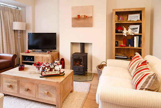 istock Modern living room with Christmas style and decor 153647396