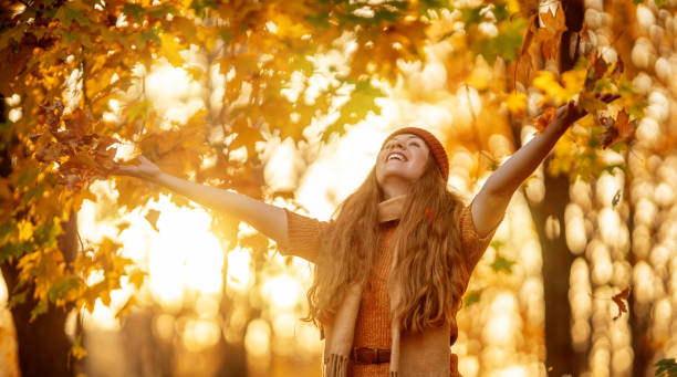 istock Woman is walking in the park. 1536499623