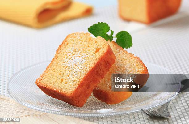 Sponge Cake Stock Photo - Download Image Now - Pound Cake, Slice of Food, Plate