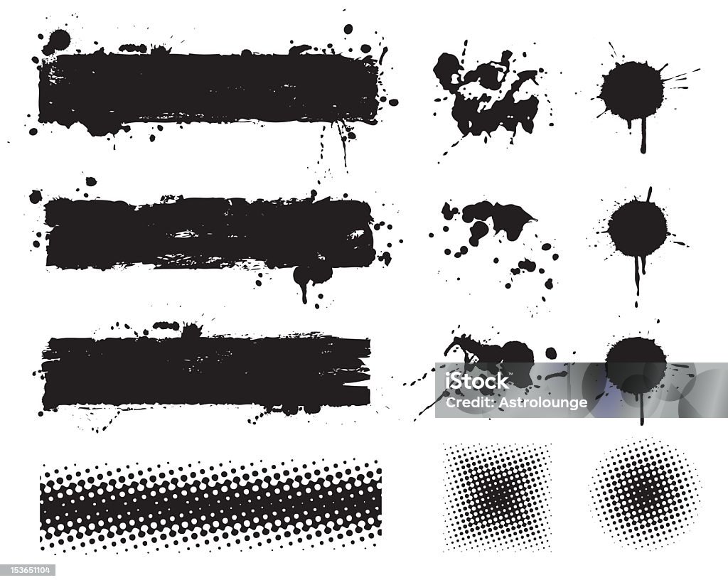 grunge ensemble - clipart vectoriel de Abstrait libre de droits