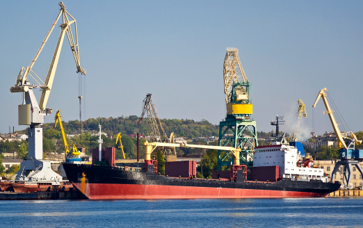 ship in port on loading