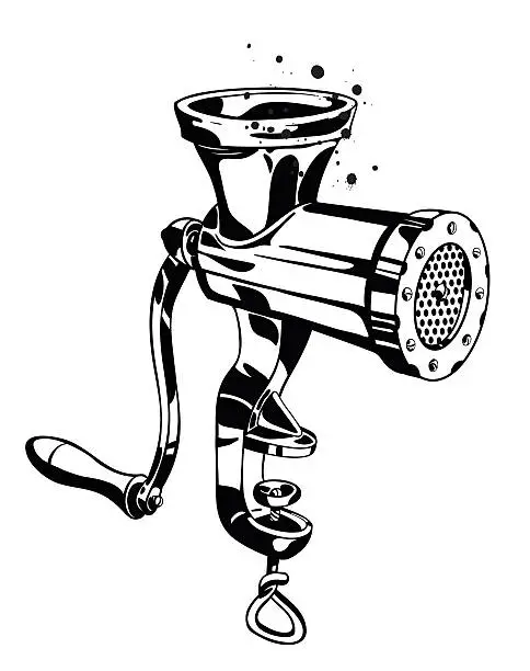 Vector illustration of meat grinder