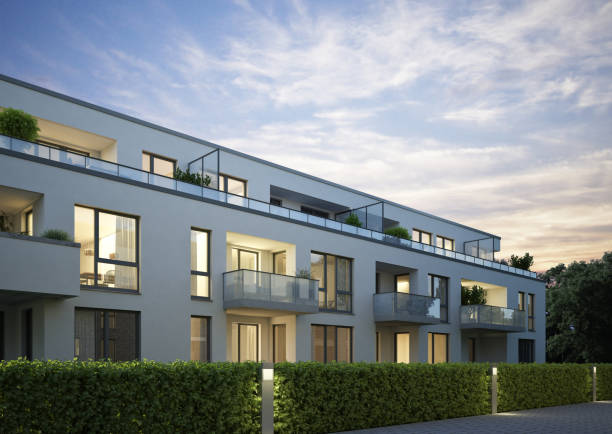 istock Modern apartment house in the evening 1536513269