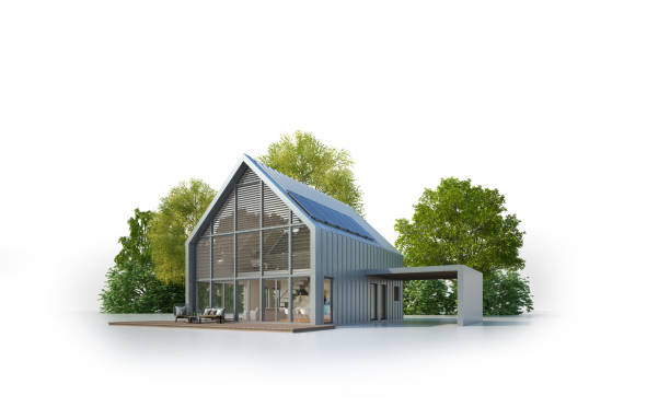 istock Isolated modern house with glass front 1536518677