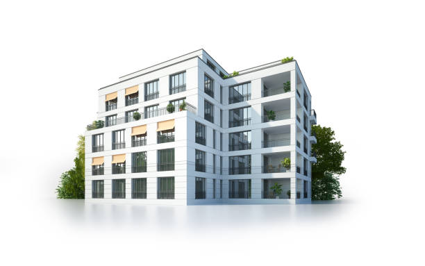 istock Isolated modern apartment house 1536518684