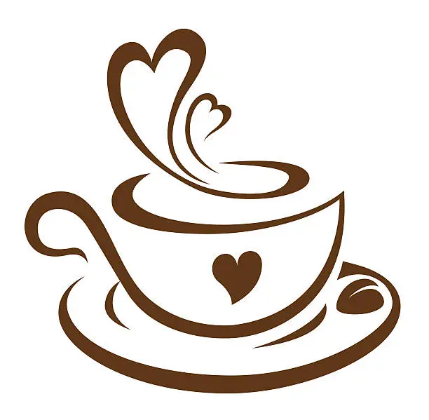 Vector illustration of coffee and love