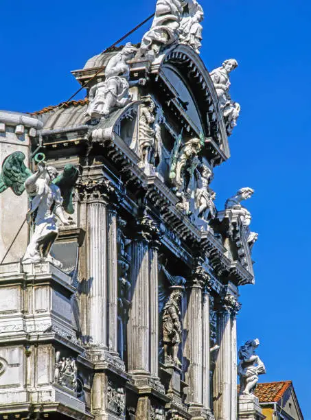 Church santa maria del giglio facade in Venice, italy.