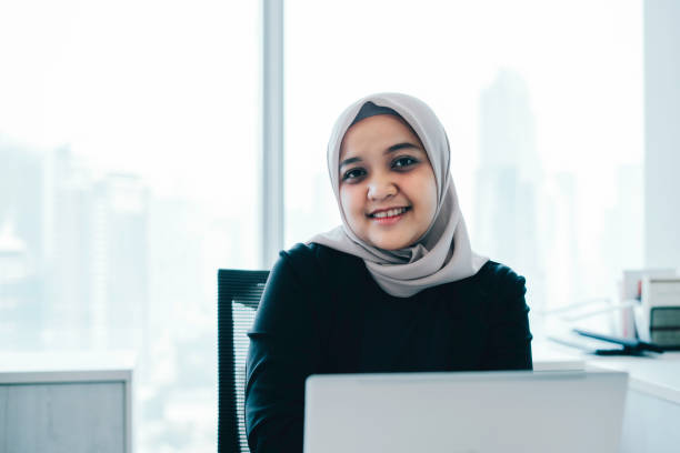 istock Business Muslim woman using computer in the office 1536534275