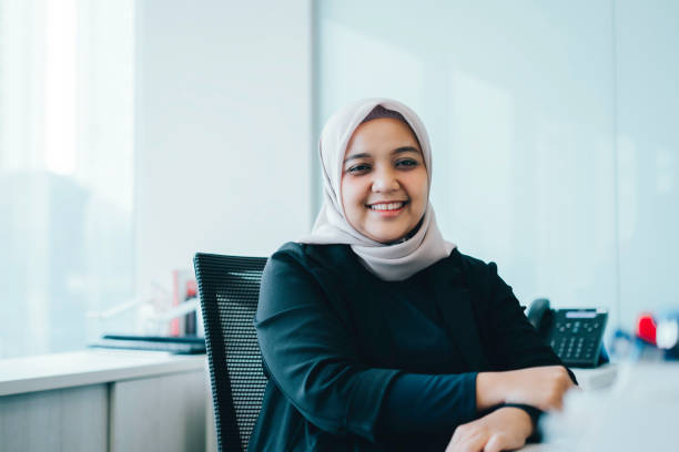 istock Business Muslim woman using computer in the office 1536534279