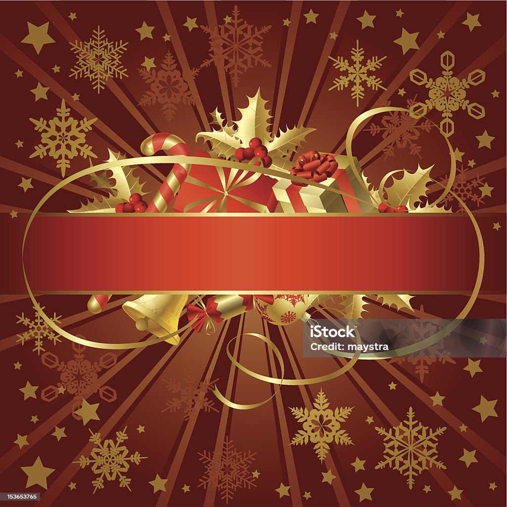 Gold Christmas banner Vector gold Christmas banner Bell stock vector