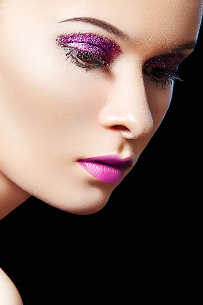 istock Sensual beauty model with shiny glitter make-up 153655338