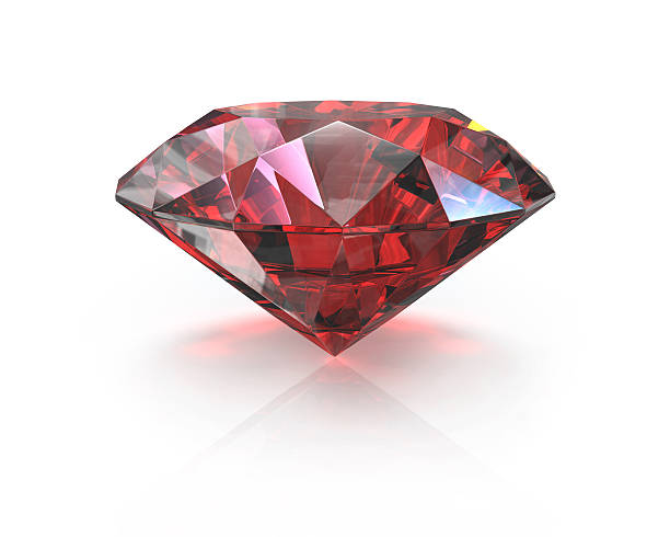 Round cut ruby Round cut ruby, isolated on white background garnet stock pictures, royalty-free photos & images