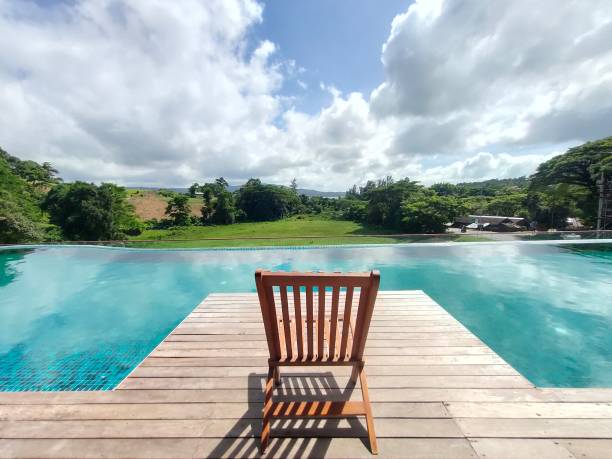istock Chair standing by swimming pool 1536563369