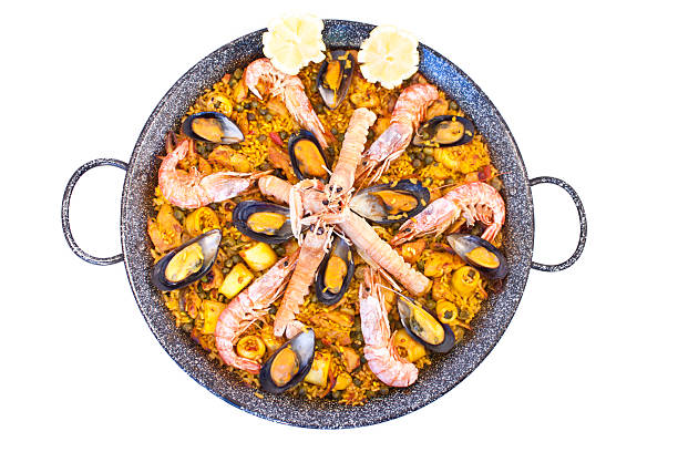 Valencian paella stock photo