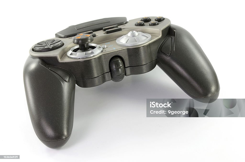 Jugando con joypad sobre fondo blanco. - Foto de stock de Arte cultura y espectáculos libre de derechos