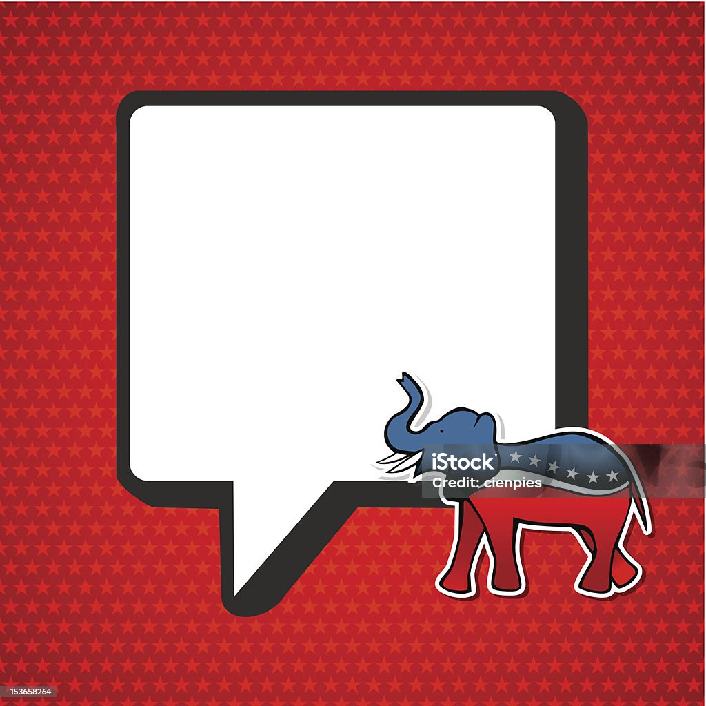 EUA eleições comunicação, discurso de pensamento - Vetor de Elefante royalty-free