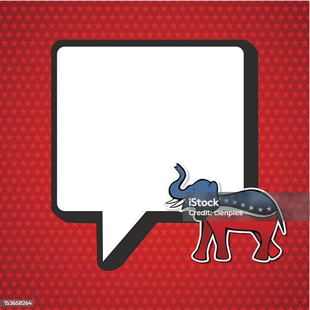 Eleições Nos Estados Unidos Fala De Comunicação - Arte vetorial de stock e mais imagens de Elefante - Elefante, Partido Republicano americano, Espaço para Texto