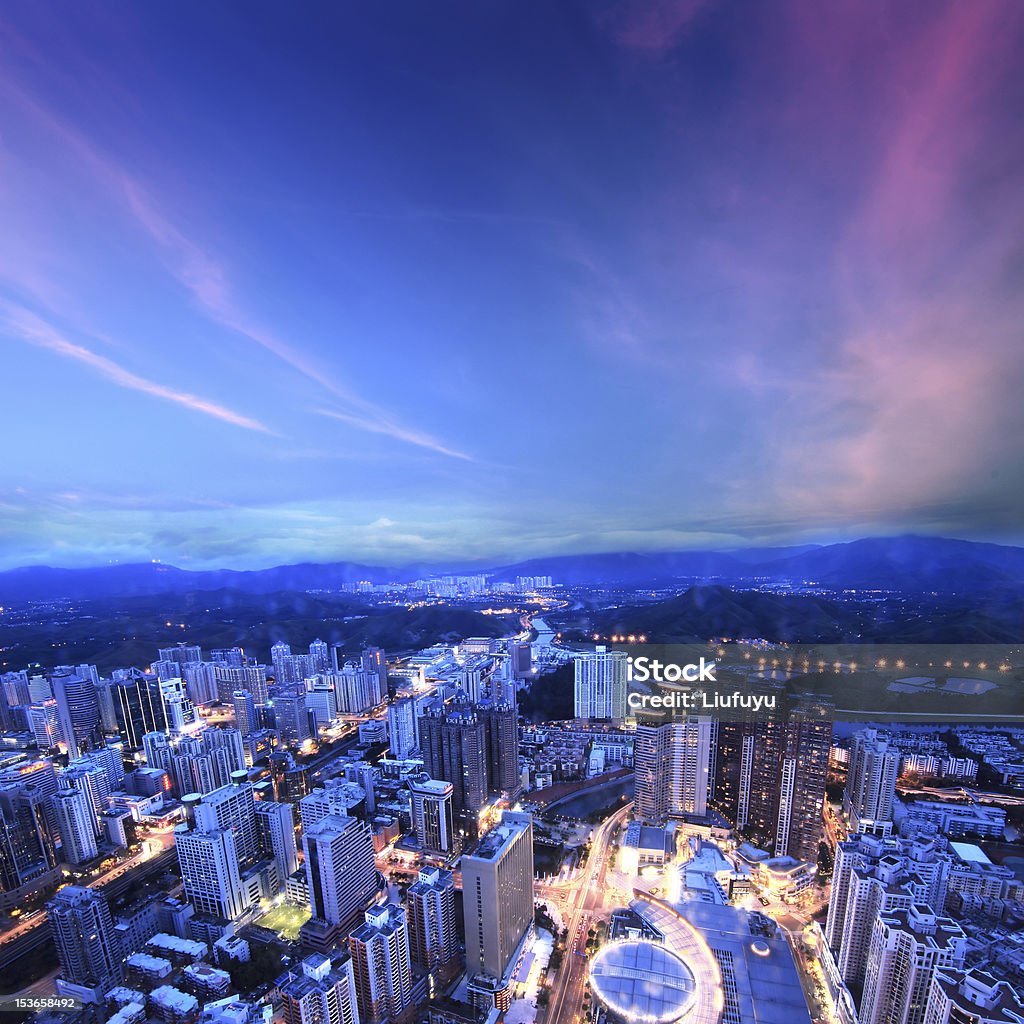 Cidade noite cena - Royalty-free Anoitecer Foto de stock