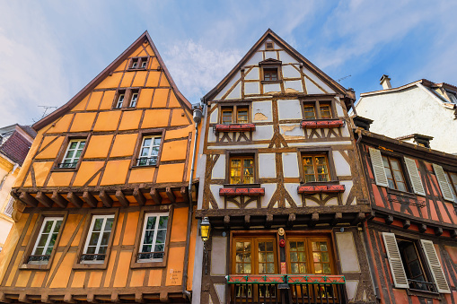 Colmar, France - June 19, 2023: The traditional buildings in the old town of Colmar. A popular place for travelers in France.
