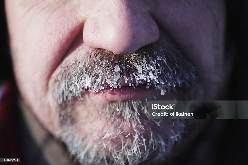 Gefrorene grauen Bart und Oberlippenbart - Lizenzfrei Eingefroren Stock-Foto