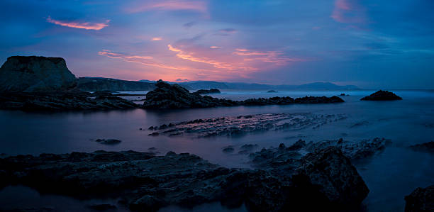 Sunset landscape taken in the shore of the Basque Country