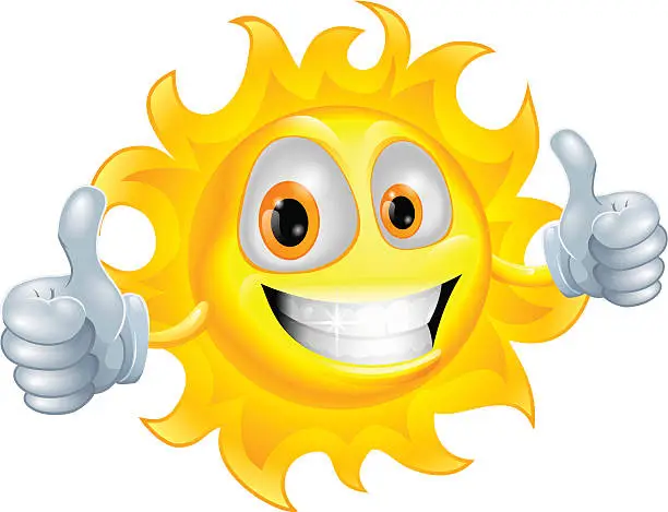 Vector illustration of Sun man cartoon character