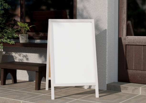 istock White Board, welcome sign Mockup , outdoors. Greeting template with clipping path. 1536622904