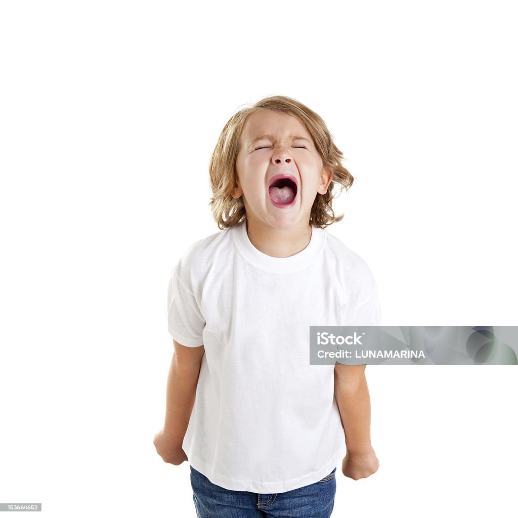 children kid screaming expression on white - 免版稅兒童圖庫照片