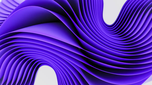 istock Abstract stripes of textile material wave in an irregular manner. Violet color. 1536669715