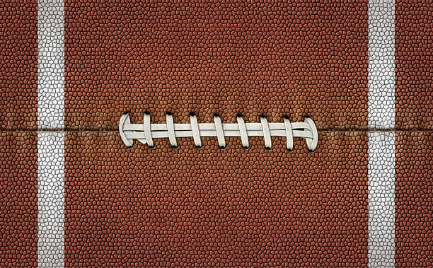 Flattened Football Stripes and Laces Illustration of football texture as a flat surface with laces to use it as a background for text or other graphics. american football stock pictures, royalty-free photos & images