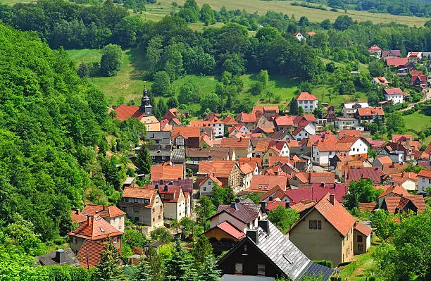 typical Village in Thuringia near Oberhof,Thuringia,Germany