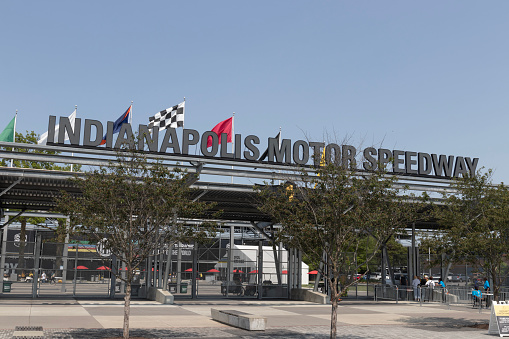 Indianapolis - Circa May 2023: Indianapolis Motor Speedway Gate One entrance. Hosting the Indy 500 and Brickyard, IMS is The Racing Capital of the World.